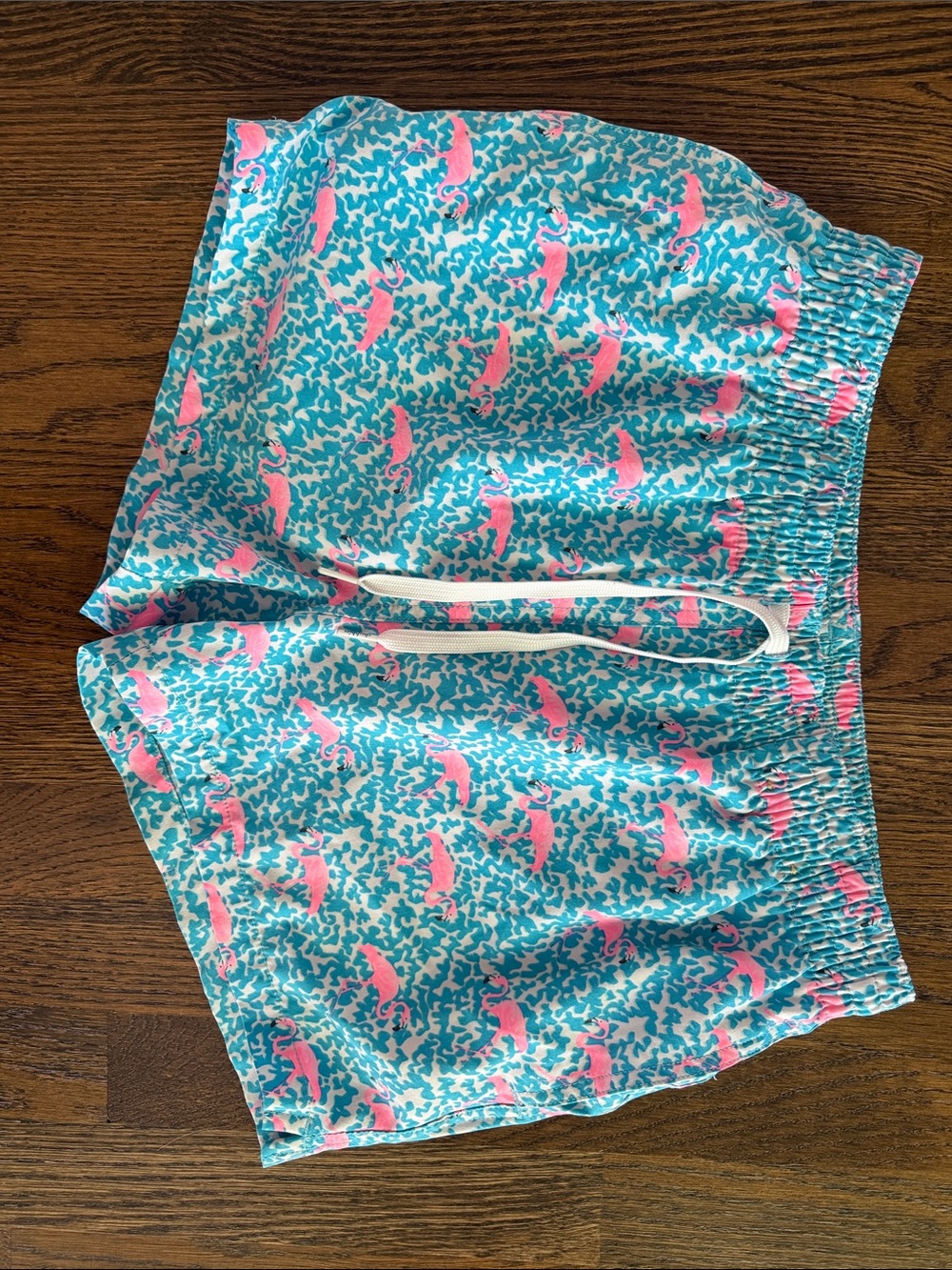 Chubbies Mens Flamingo Print Turquoise Swim Shorts
